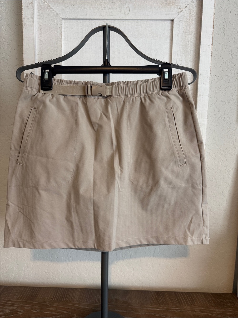 Kyodan Beige Flat Front Women’s Skort with Elastic Waist